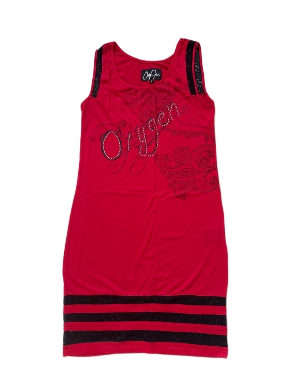 Summer Dress Oxygen Red with Black Lace Band